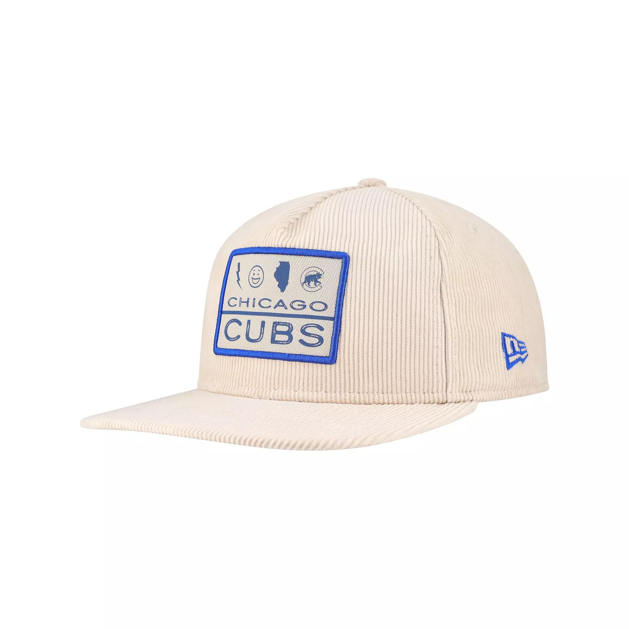 Mens New Era Khaki Chicago Cubs Summer Essential Golfer Snapback Hat Product Image