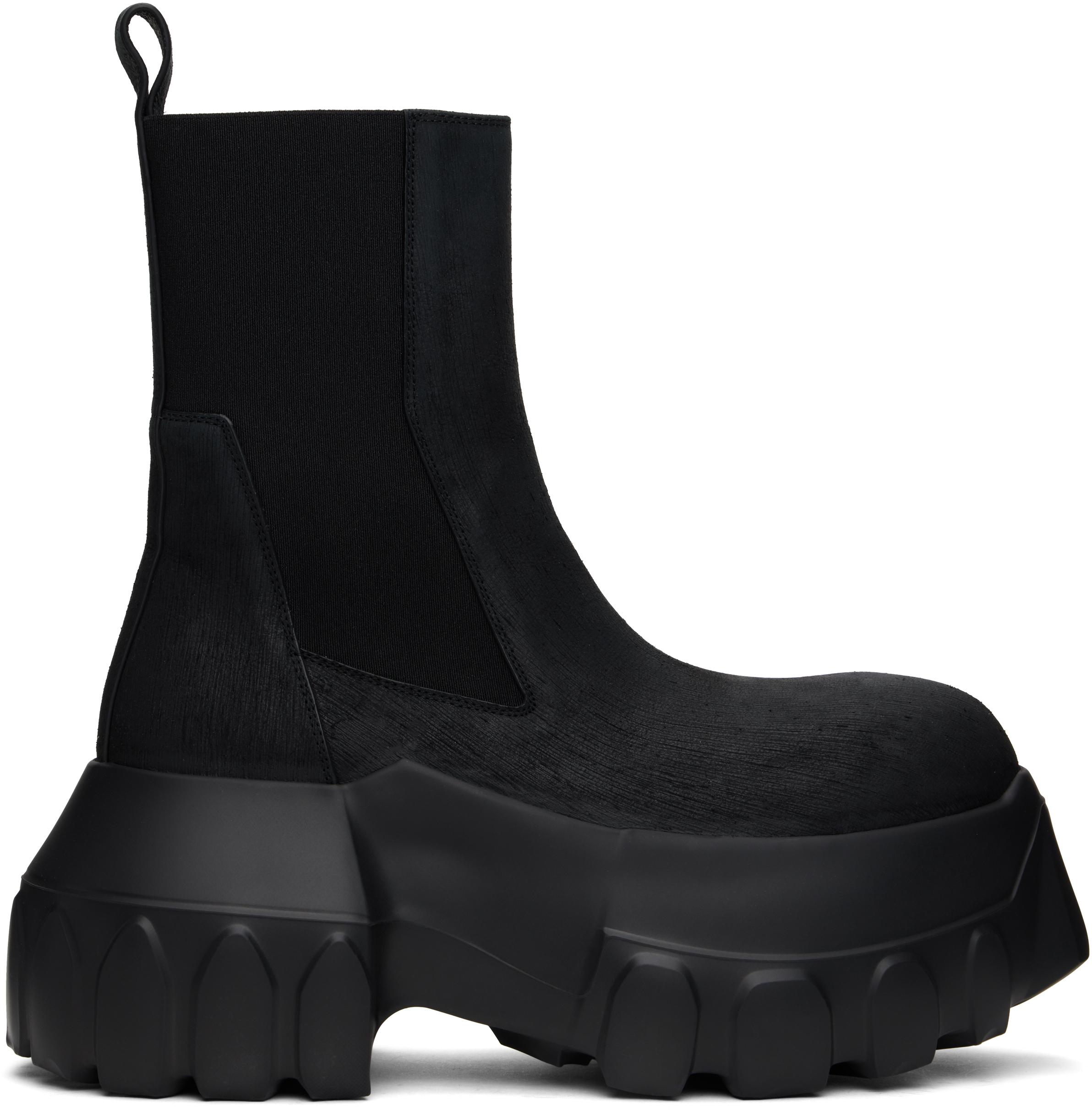 Black Hollywood Beatle Mega Tractor Chelsea Boots Product Image