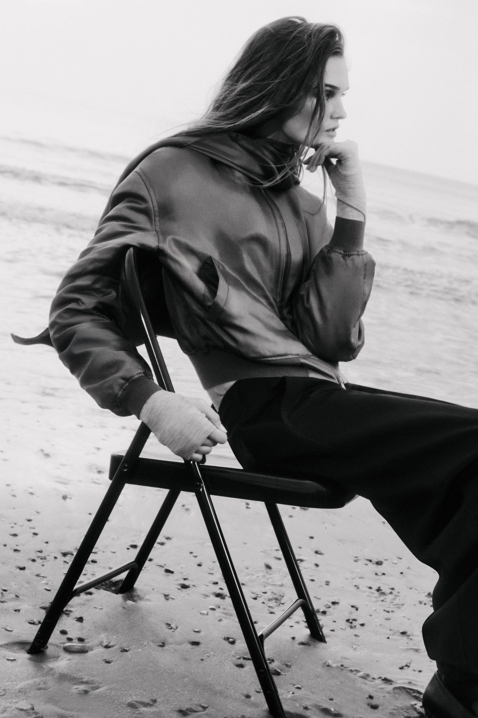 DRAWSTRING TWILL BARREL-LEG PANTS Product Image