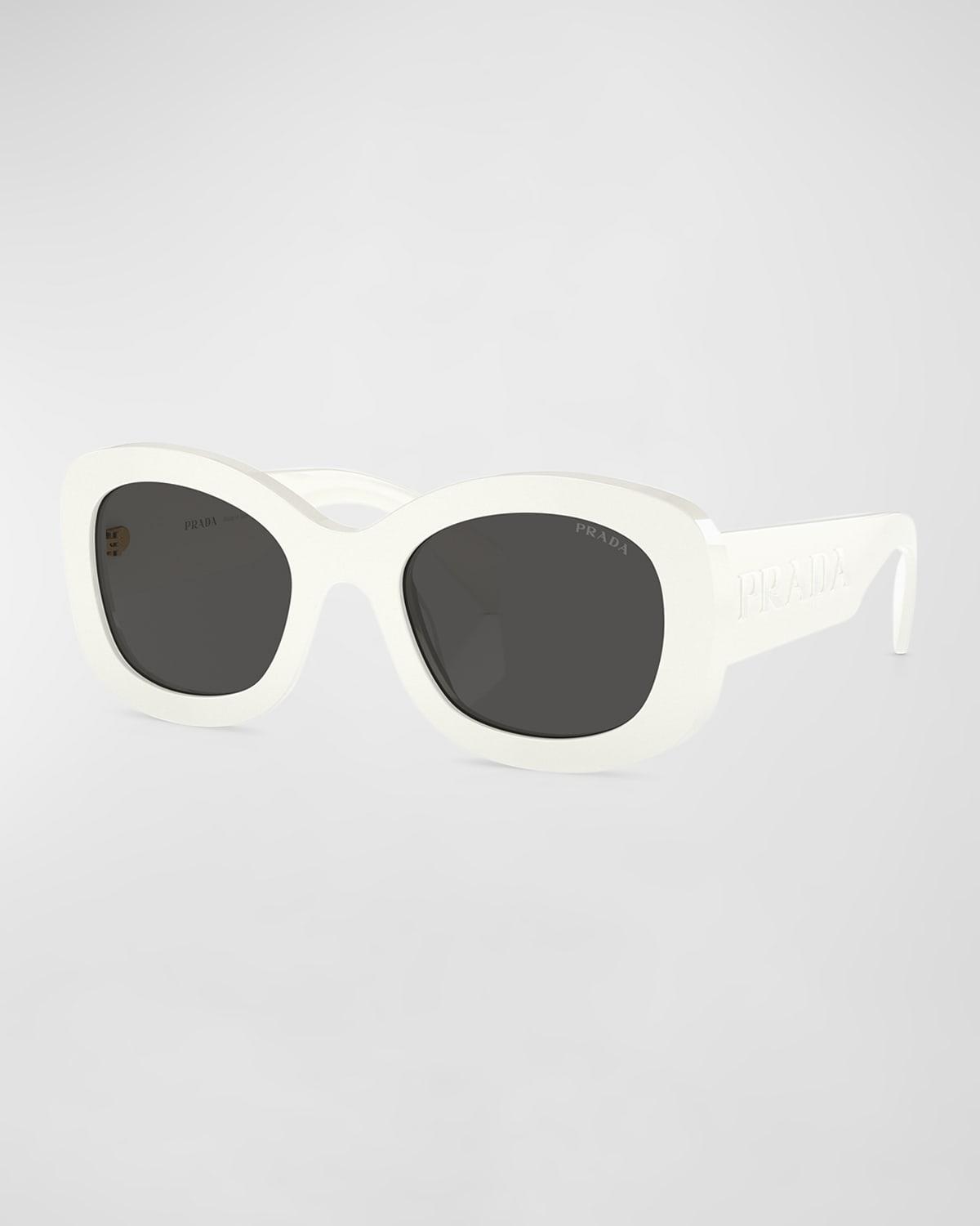 Oversized Logo Acetate & Plastic Oval Sunglasses Product Image