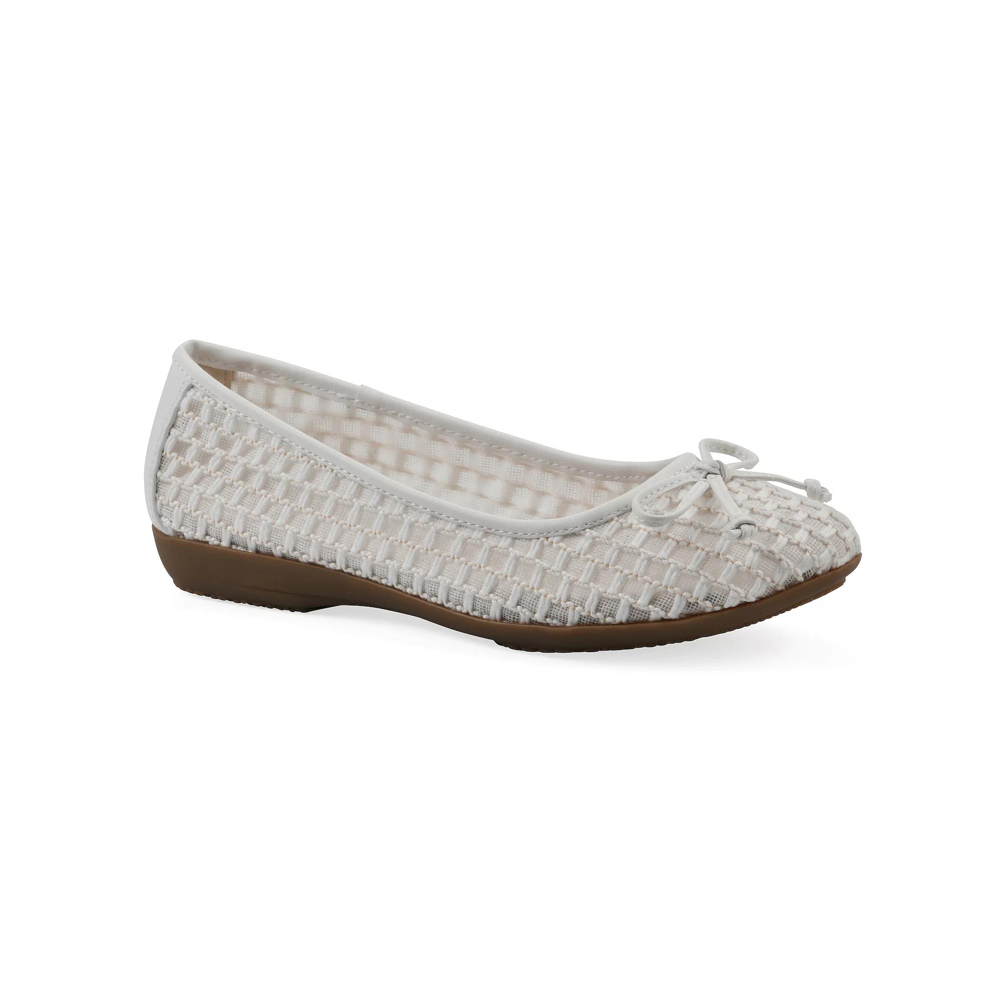 Cliffs by White Mountain Chelcy Women's Ballet Flats, Size: 9.5, White Mesh Fabric Product Image