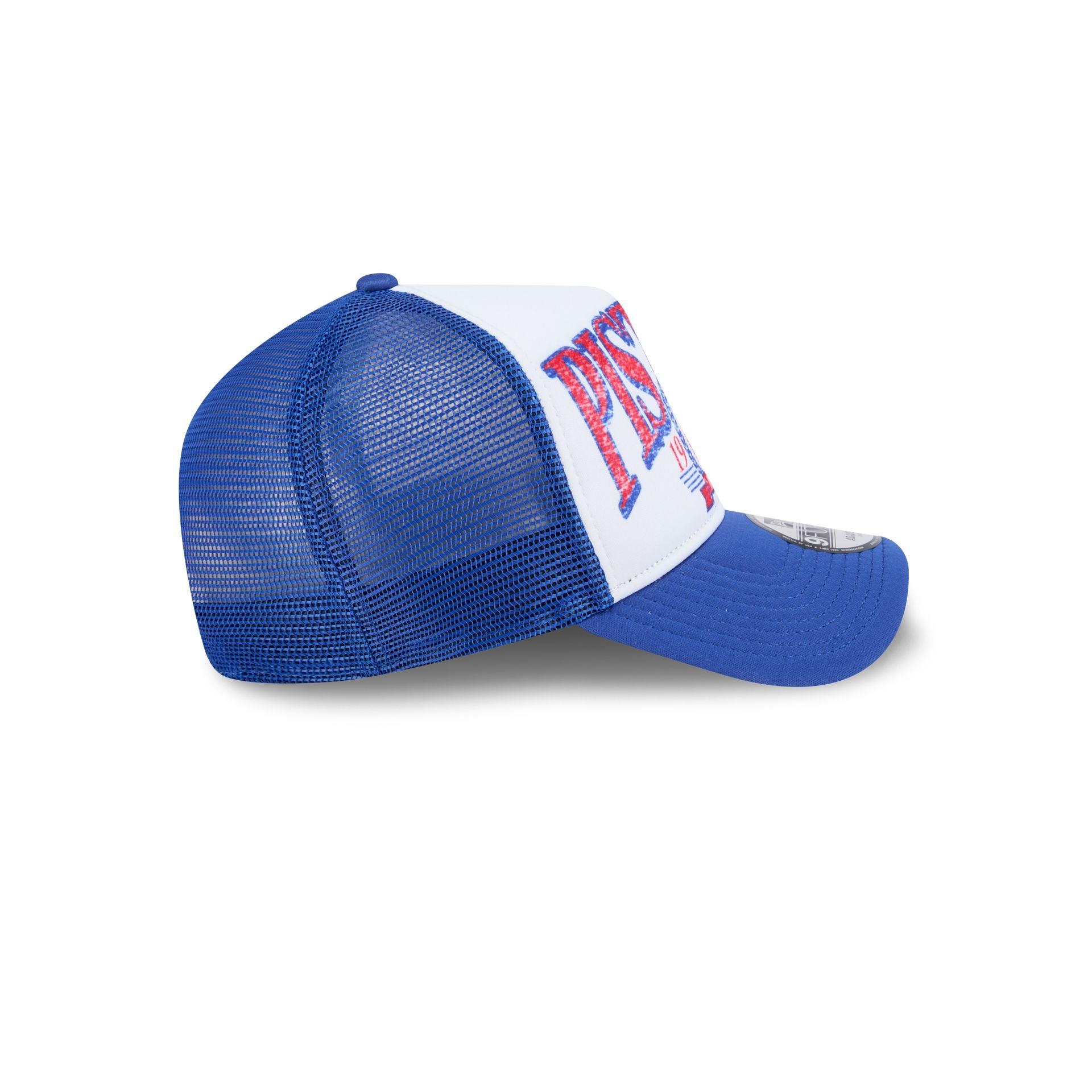 Detroit Pistons Distressed 9FORTY A-Frame Trucker Hat Male Product Image