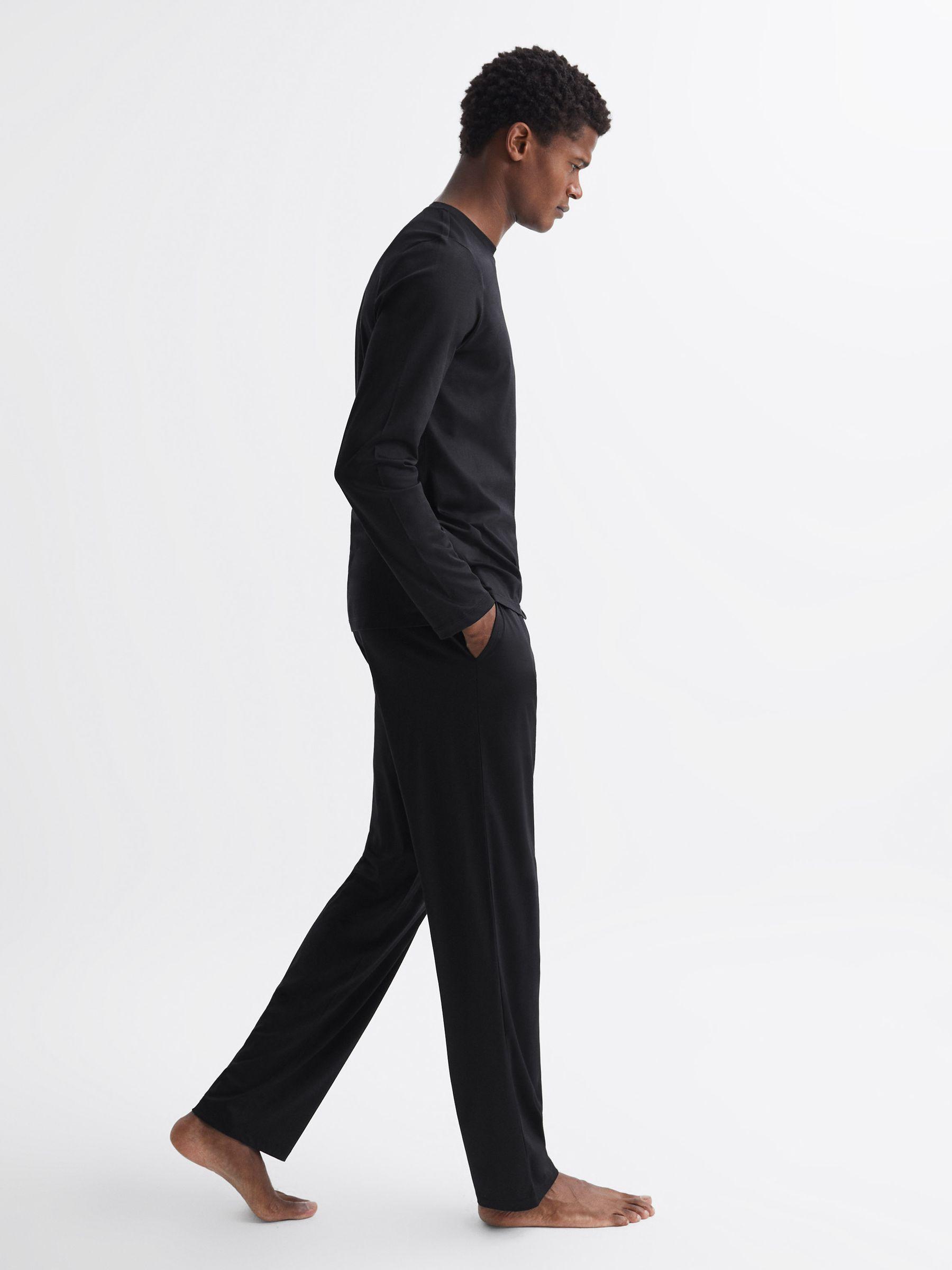 Long Staple Cotton Crew Neck Top in Black Product Image