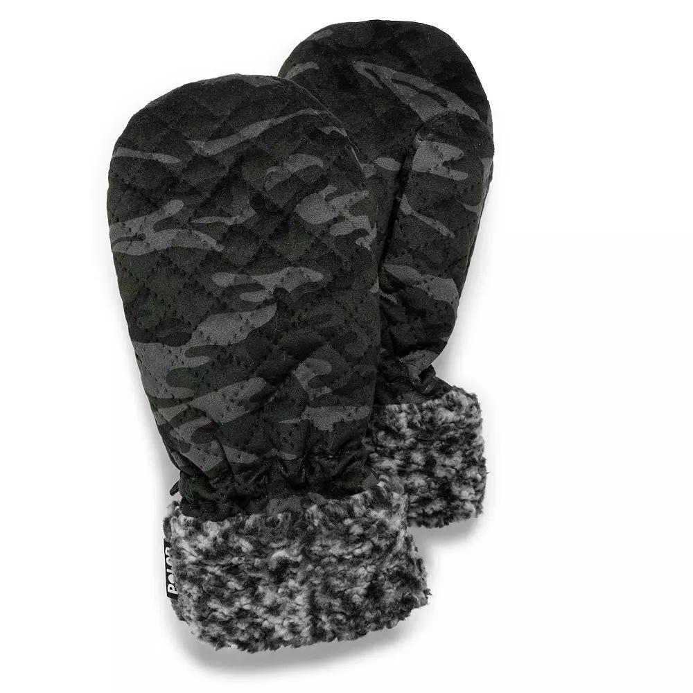 Women's MUK LUKS Quilted Frosted High Pile Fleece Mittens, Green Product Image