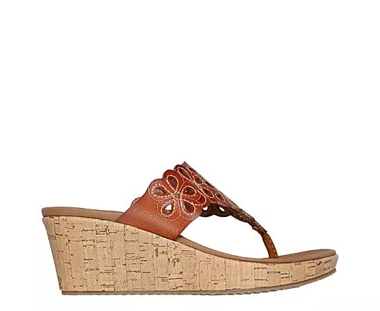 Skechers Womens Beverlee - Summer Spirit Thong Wedge Sandal Product Image