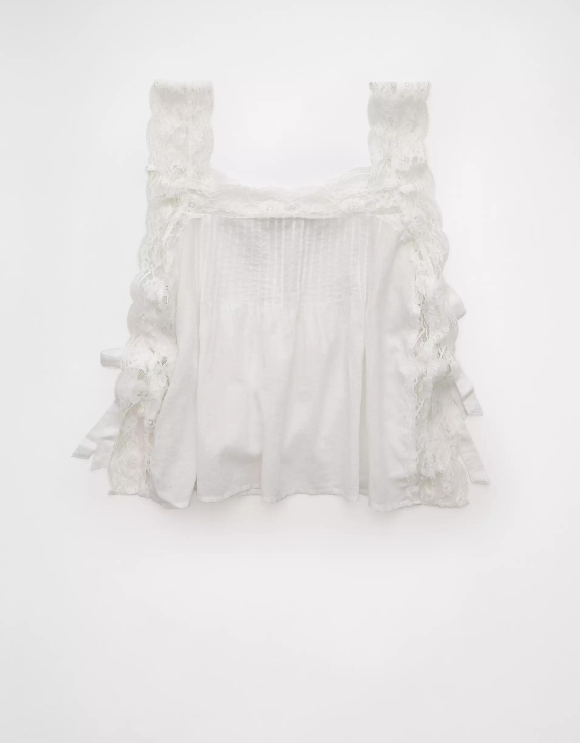 AE Lace Tie Side Tank Top Product Image
