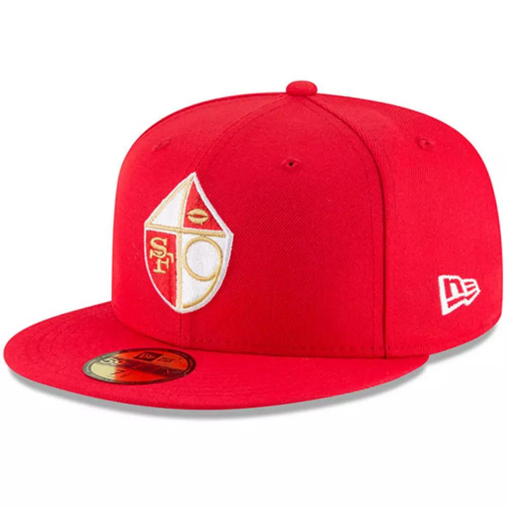 Men's New Era Scarlet San Francisco 49ers Omaha Throwback 59FIFTY Fitted Hat,  Product Image