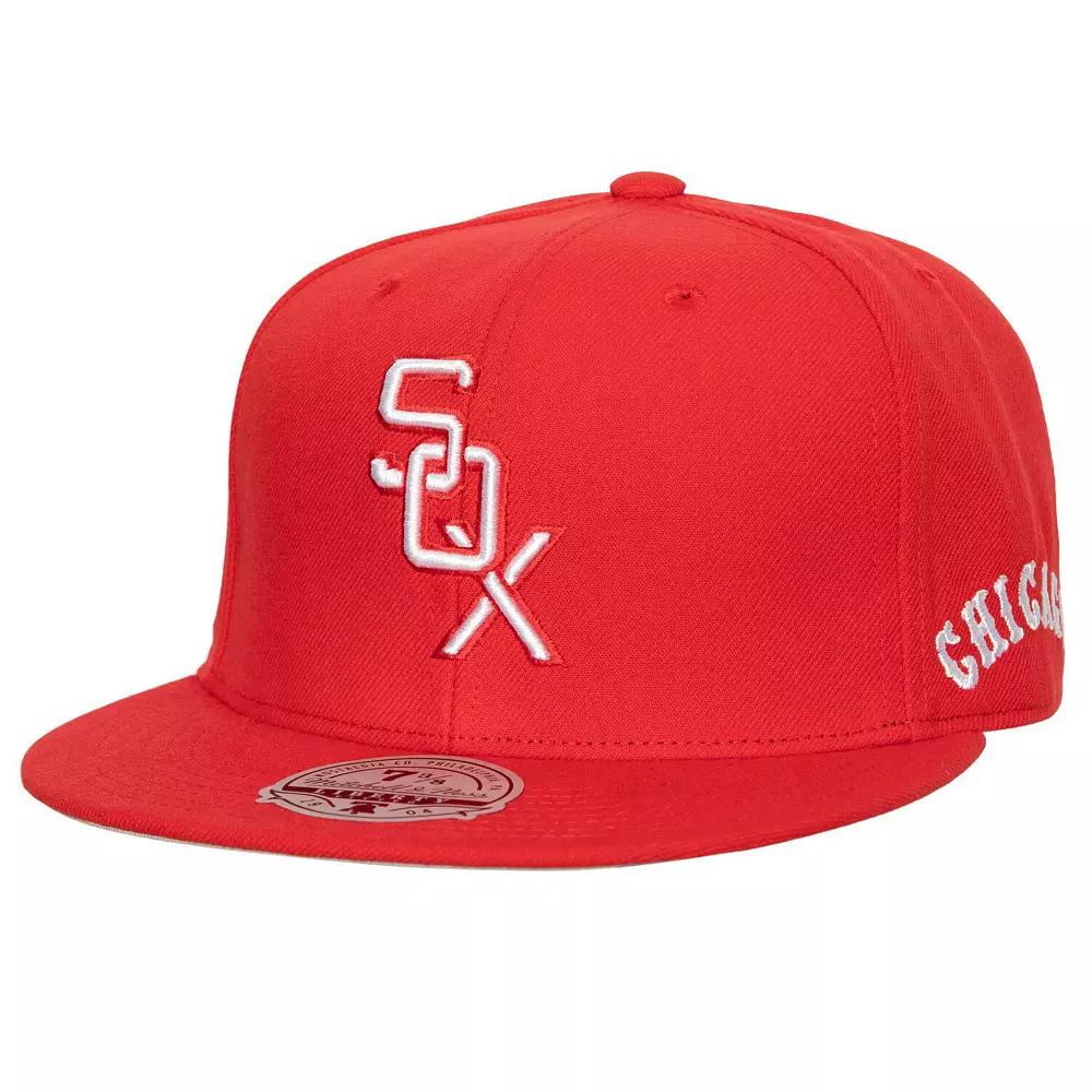 Men's Mitchell & Ness Red/ Chicago White Sox Bases Loaded Fitted Hat,  Product Image
