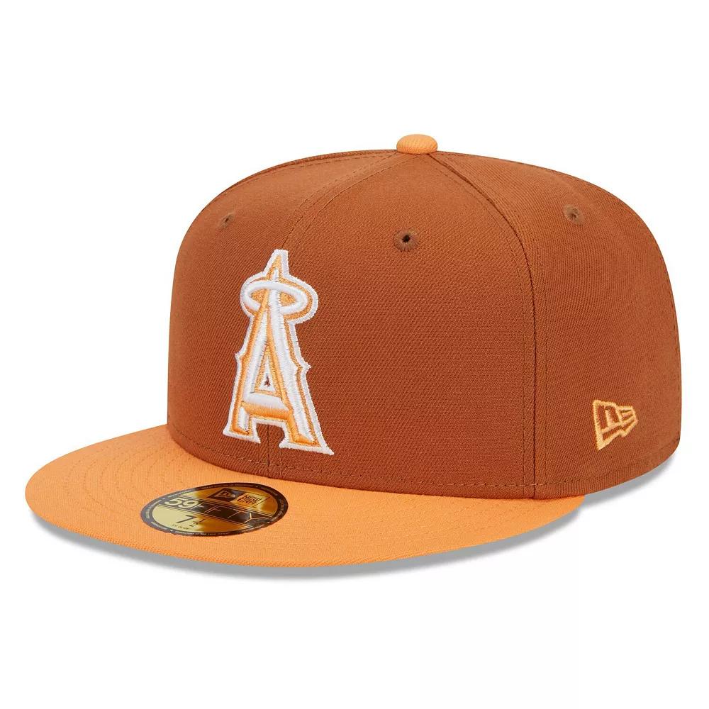 Men's New Era Brown/Orange Los Angeles Angels Spring Color Basic Two-Tone 59FIFTY Fitted Hat, Size: 7 3/4 Product Image