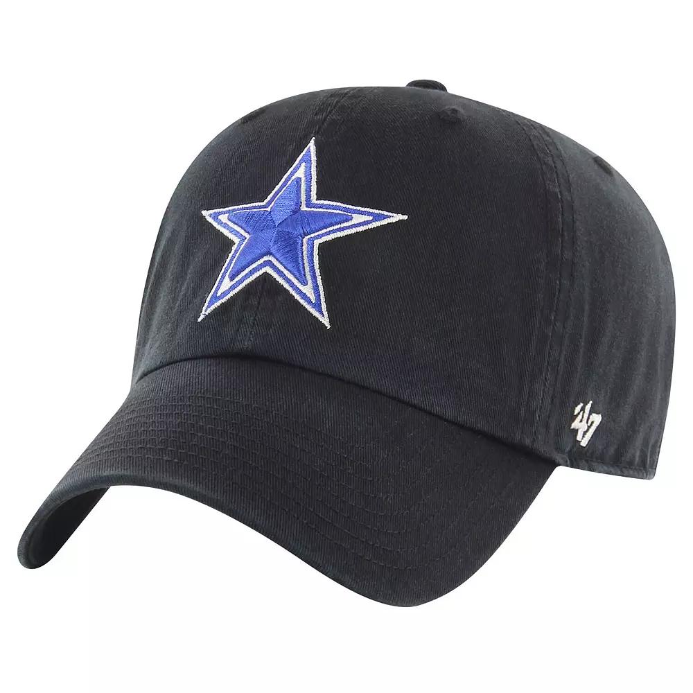 Men's '47 Black Dallas Cowboys Secondary Clean Up Adjustable Hat Product Image