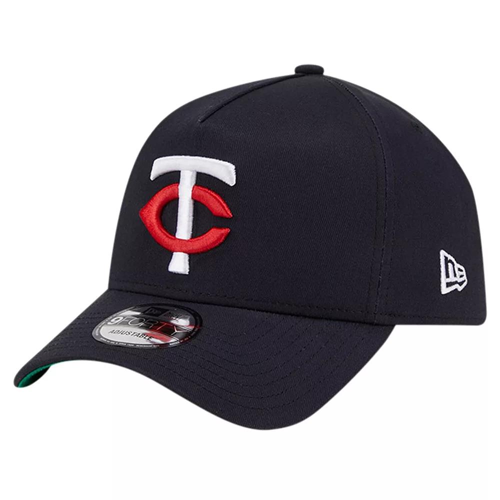 Mens New Era Minnesota Twins Team Color A-Frame 9FORTY Adjustable Hat, Blue Product Image