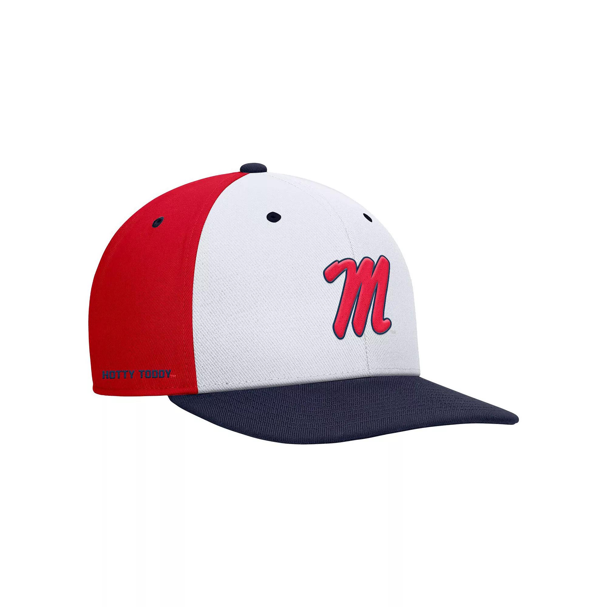 Men's Nike White/Red Ole Miss Rebels Pro Performance Snapback Hat,  Product Image