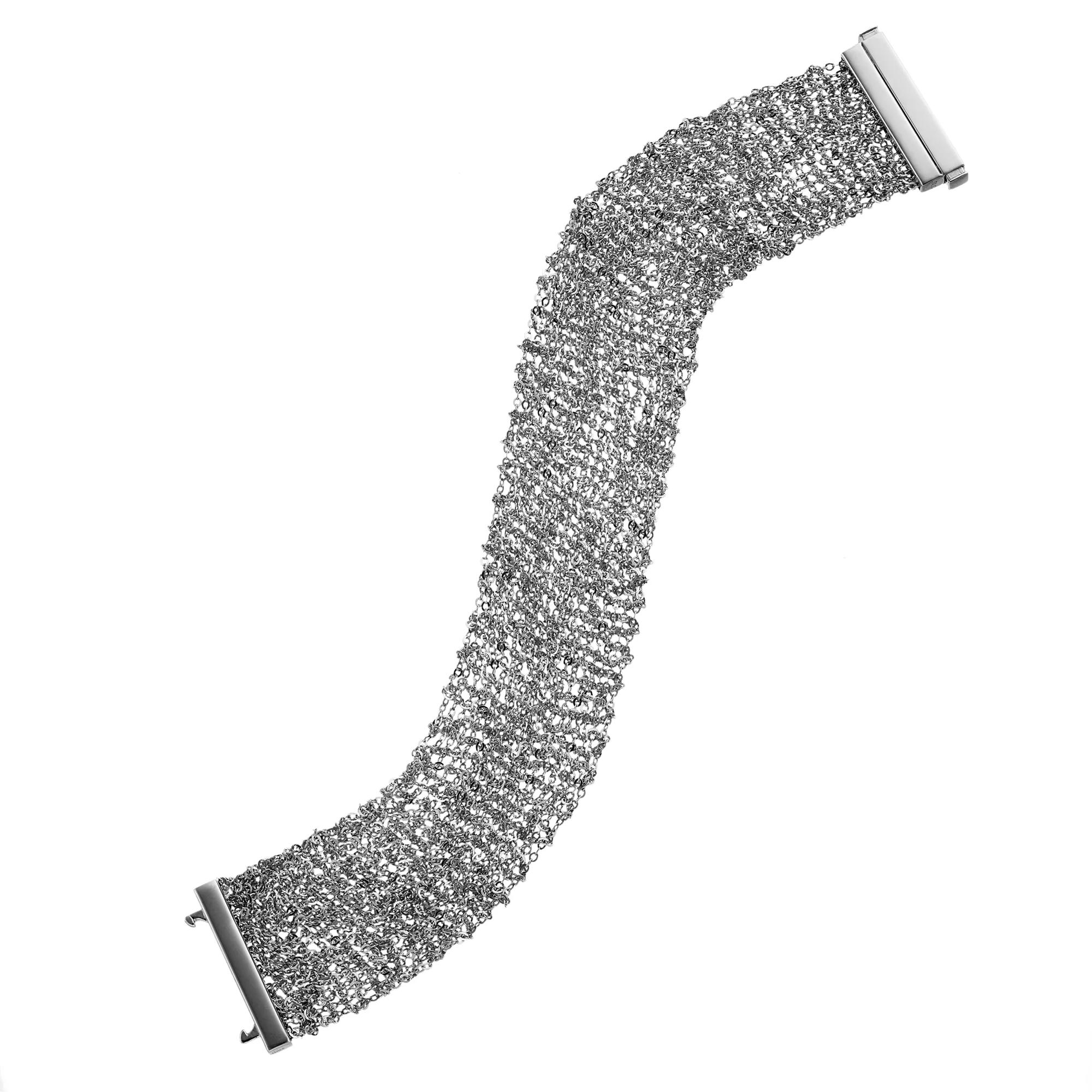 14k Gold Vermeil Mesh Bracelet, Women's, Size: 7.5", Silver Tone Product Image