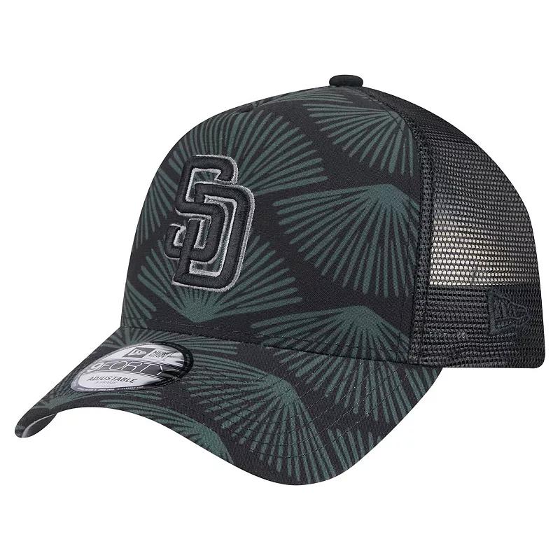 Men's New Era  Black San Diego Padres 9FORTY A-Frame Trucker Adjustable Hat Product Image