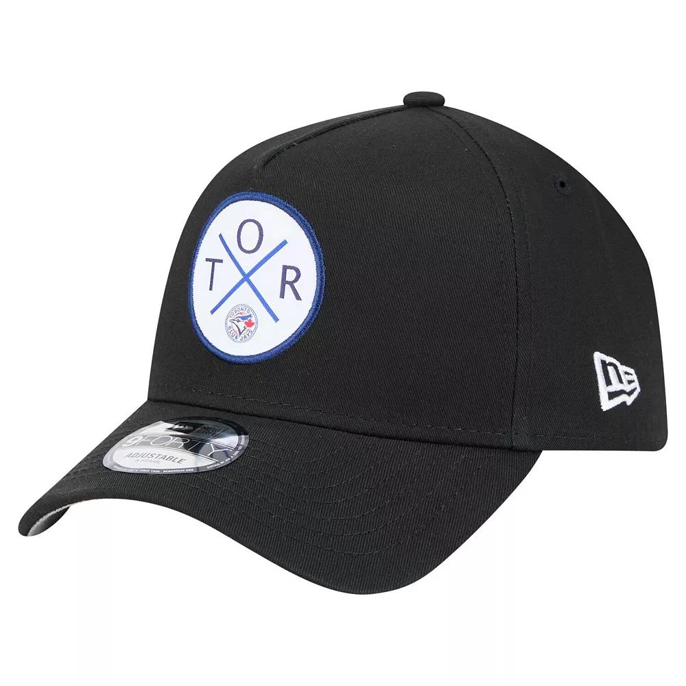 Men's New Era Black Toronto Blue Jays 9FORTY A-Frame Adjustable Hat, Jay Black Product Image