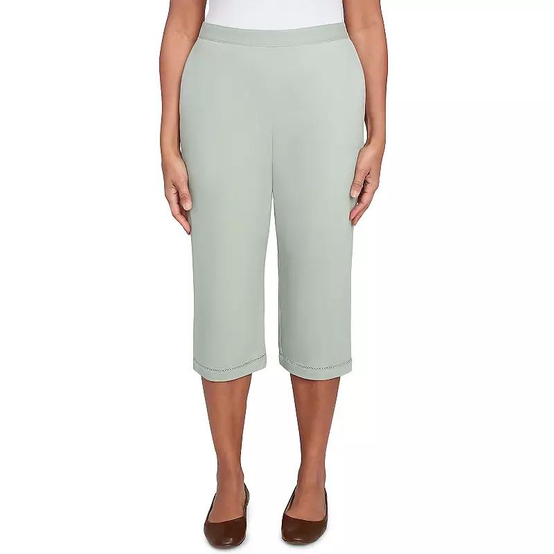 Women's Alfred Dunner Relaxed Crochet Hem Capri Pants,  Product Image