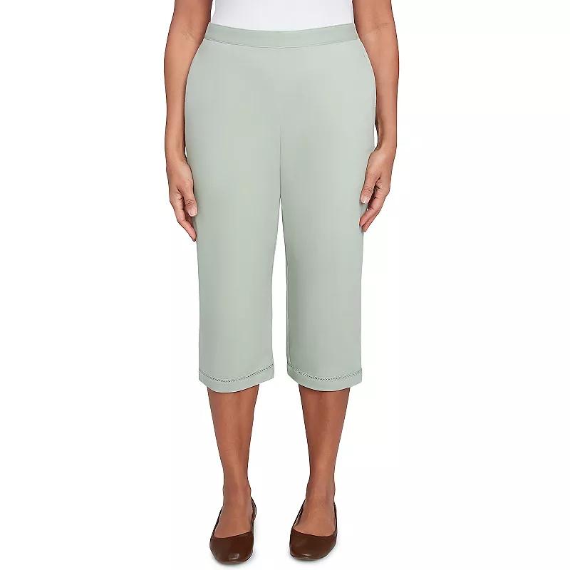 Women's Alfred Dunner Relaxed Crochet Hem Capri Pants,  Product Image