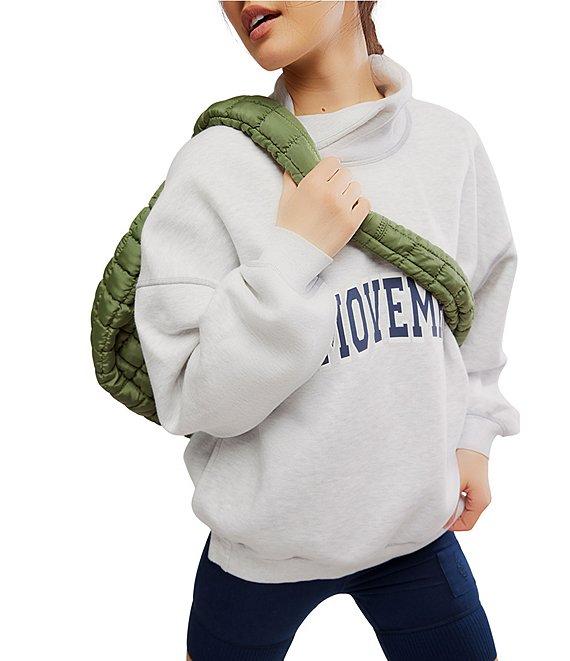 FP Movement Victory Funnel Neck Long Sleeve Oversized Sweatshirt and Biker Short Set Product Image