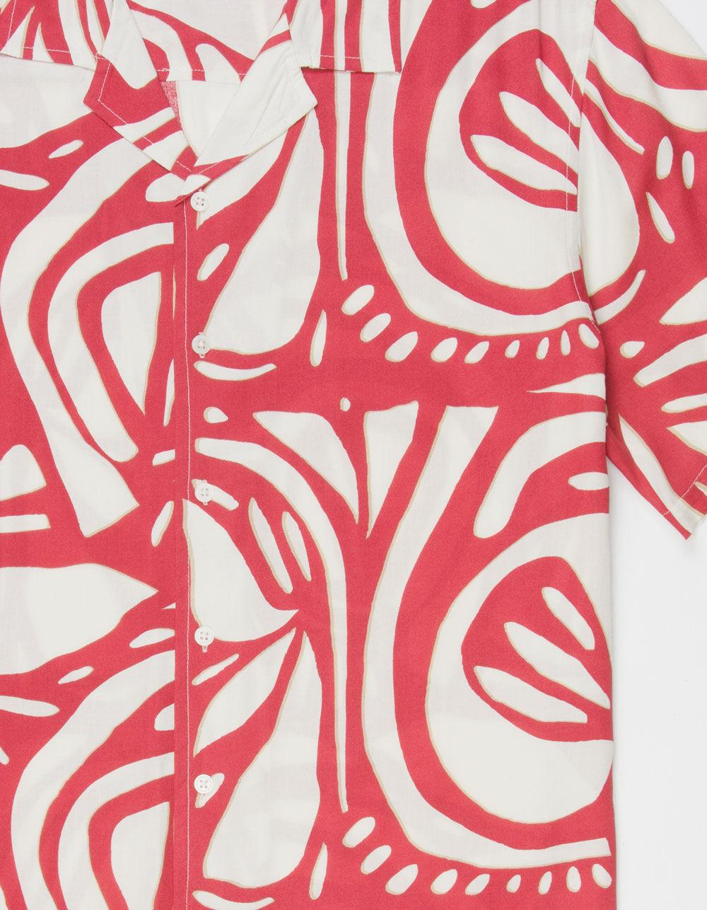 RSQ Mens Abstract Button Up Shirt - PINK Product Image