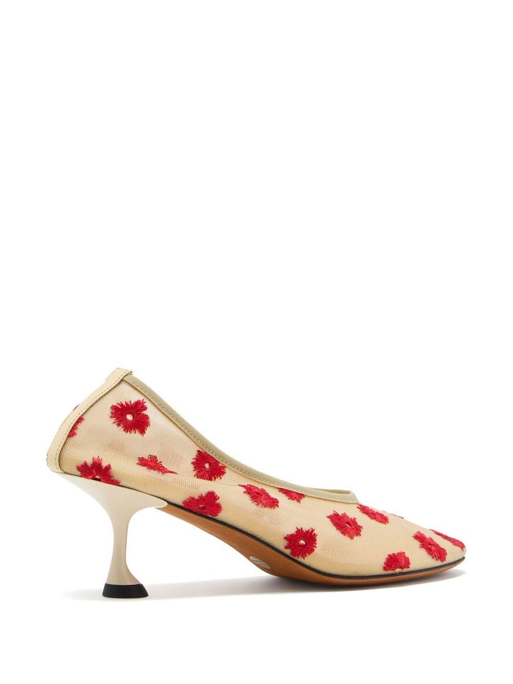 Tee floral-embroidered pumps Product Image