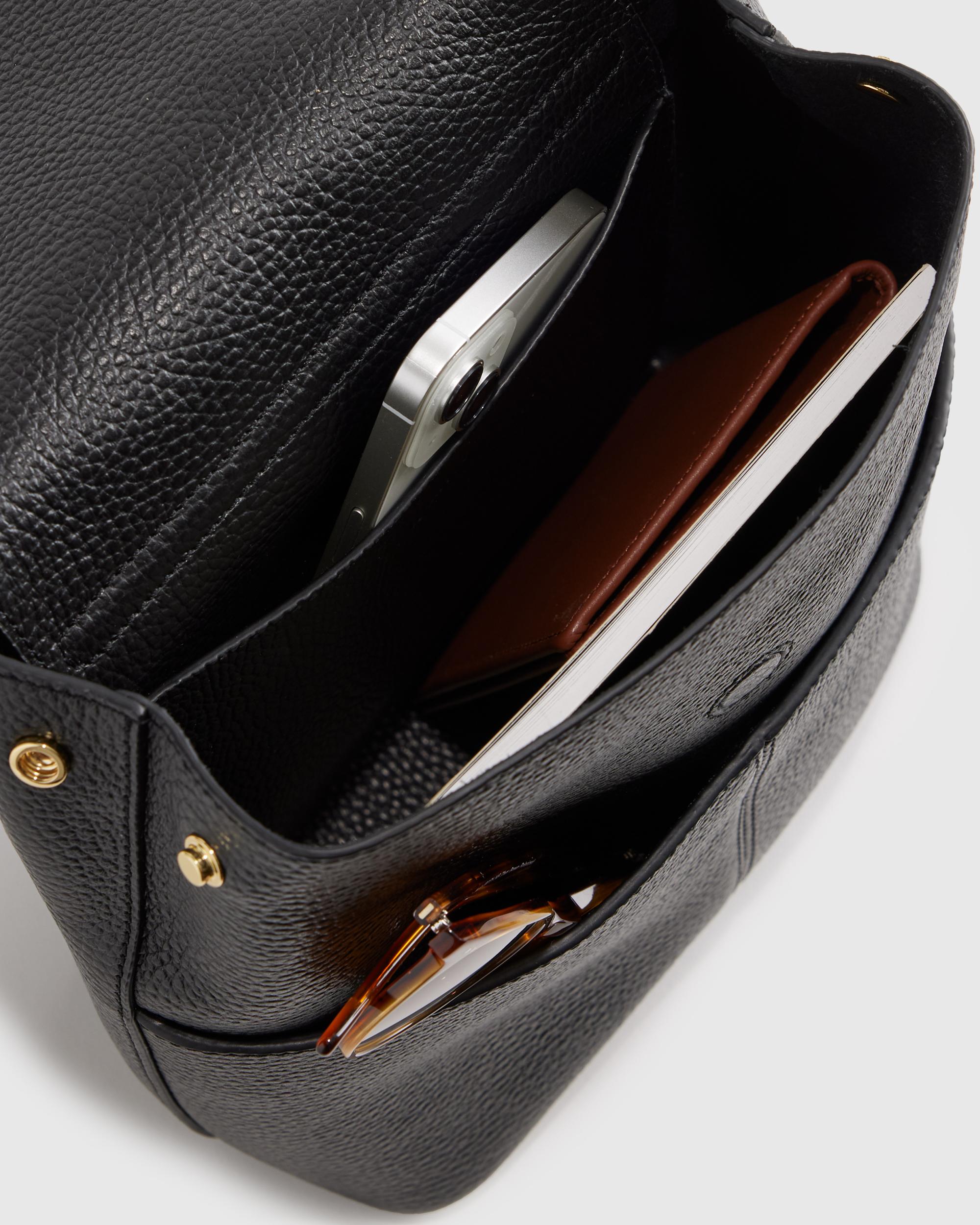 Quince | Women's Italian Leather Small Backpack in Black Product Image