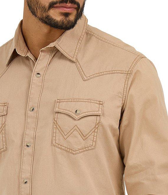 Wrangler® Long Sleeve Retro® Premium Solid Woven Shirt Product Image