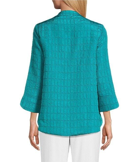 IC Collection Crinkle Woven High Neck Bracelet Sleeve Asymmetrical Jacket Product Image