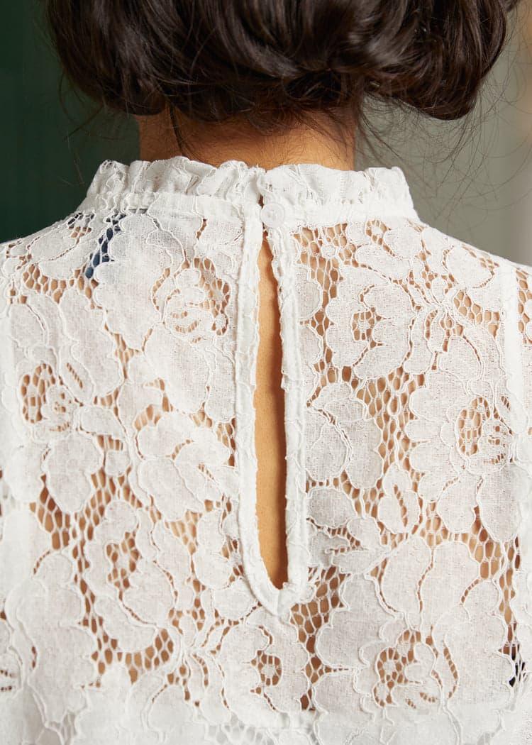 ModCloth Mad Men Ruffle Mock Neck Blouse Product Image