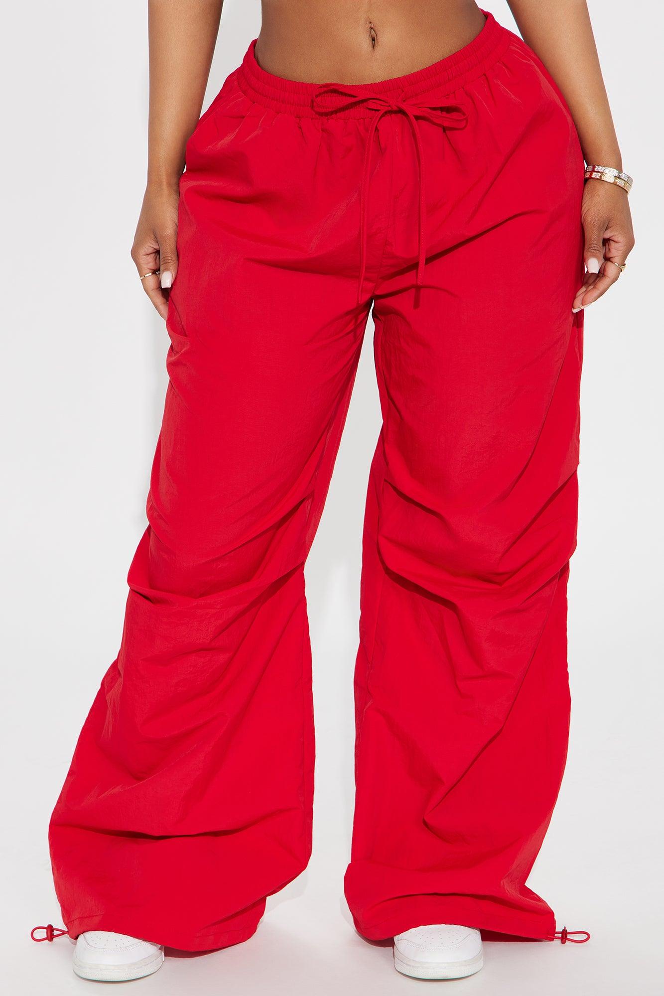 Making Moves Windbreaker Track Pant - Red Female Product Image