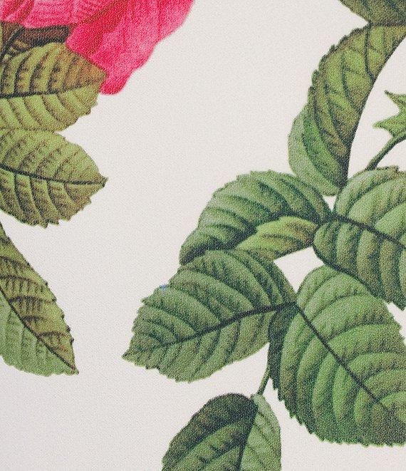 Vince Camuto Woven Floral Print Round Neck Sleeveless Maxi Gown Product Image