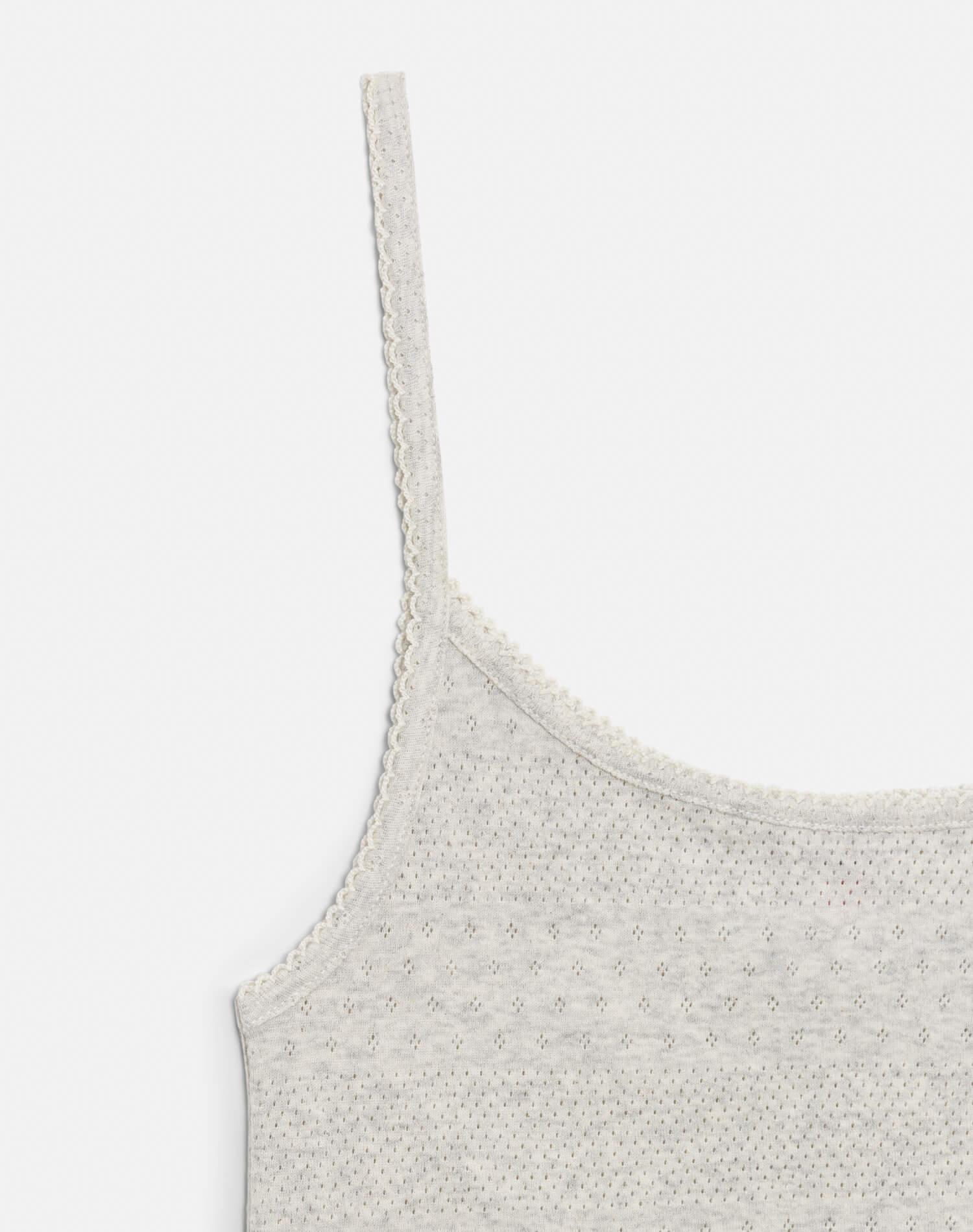 Hanes Pointelle Jolie Tank - Heather Grey Female Product Image