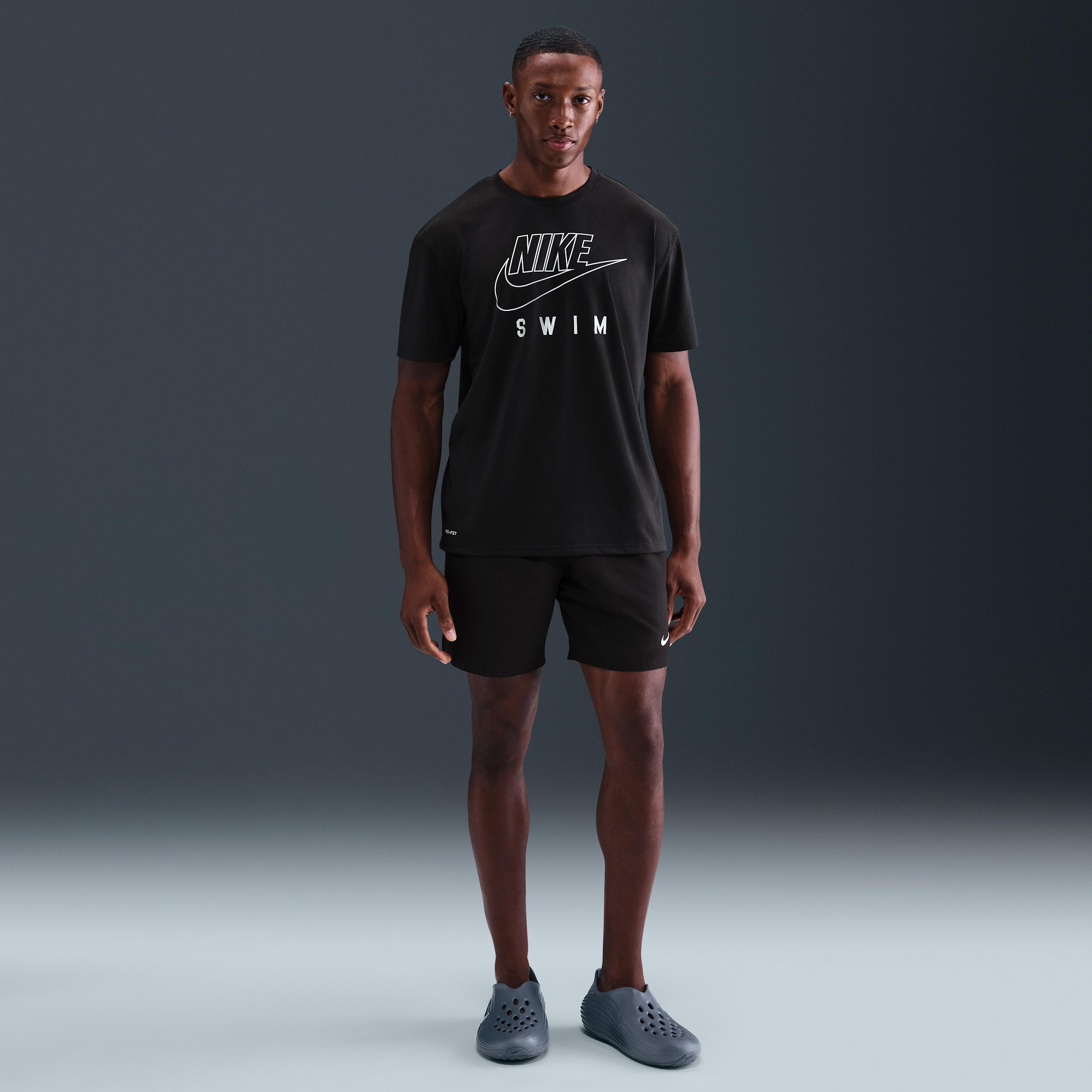 Nike Mens Swim Swoosh Hydroguard Short-Sleeve Top | NESSF524-001 Product Image