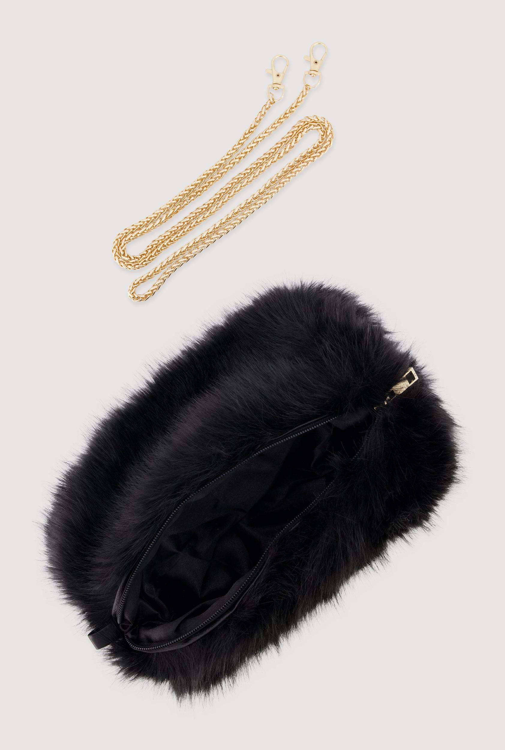 Faux Fur Hand Muff Convertible Clutch Bag Female Product Image