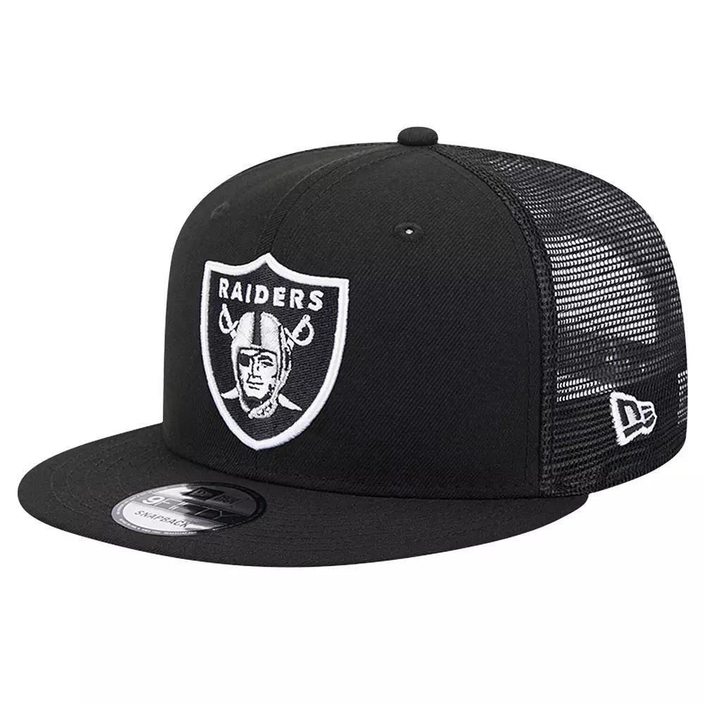 Men's New Era Black Las Vegas Raiders Main Trucker 9FIFTY Snapback Hat, Lvr Black Product Image