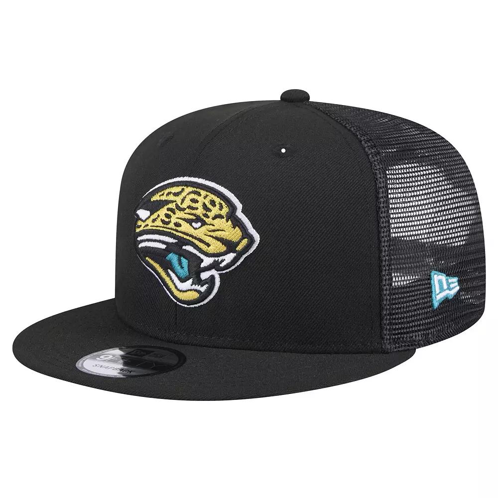 Men's New Era Black Jacksonville Jaguars Throwback Logo Shade Trucker 9FIFTY Snapback Hat Product Image