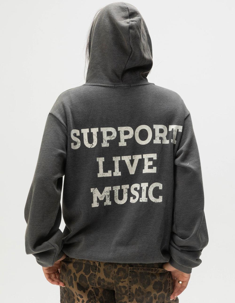 RSQ Womens Support Live Music Hoodie - GRAY Product Image