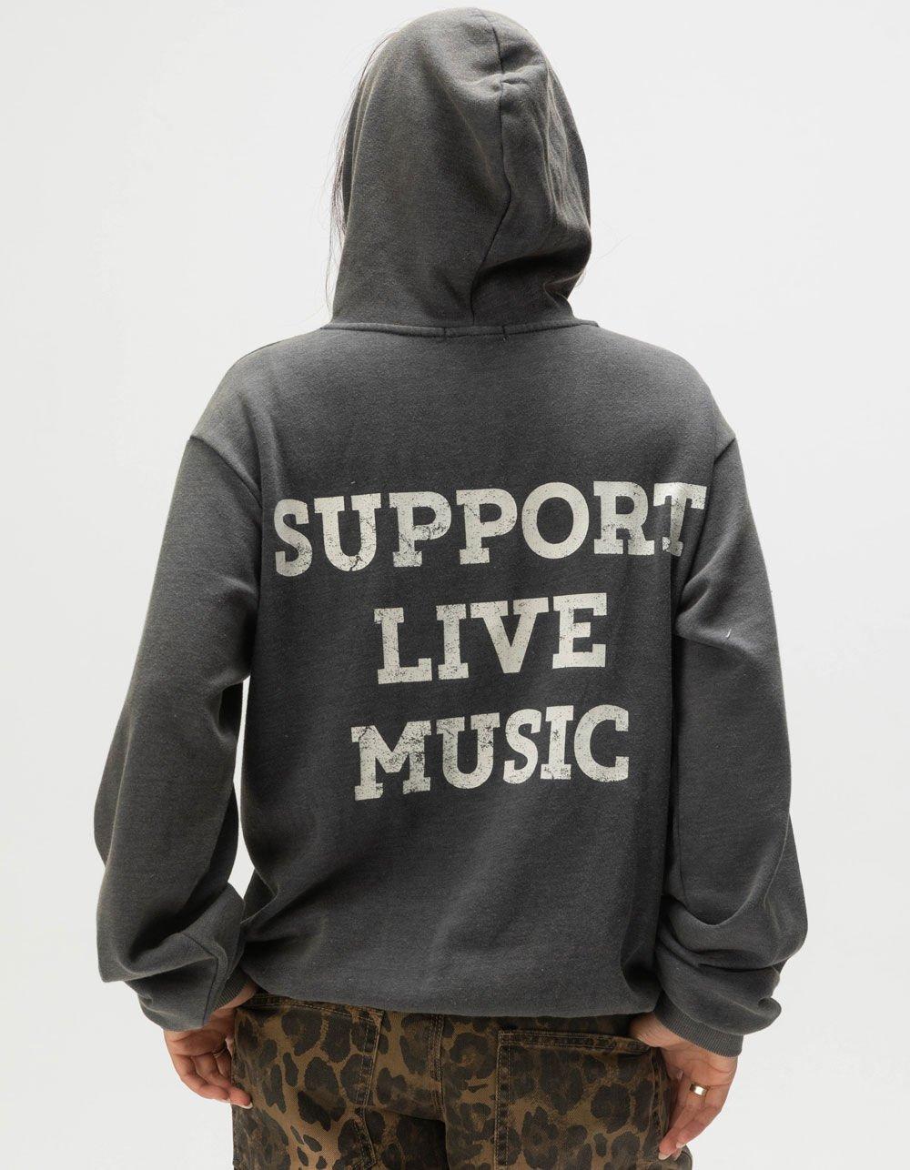 RSQ Womens Support Live Music Hoodie - GRAY Product Image