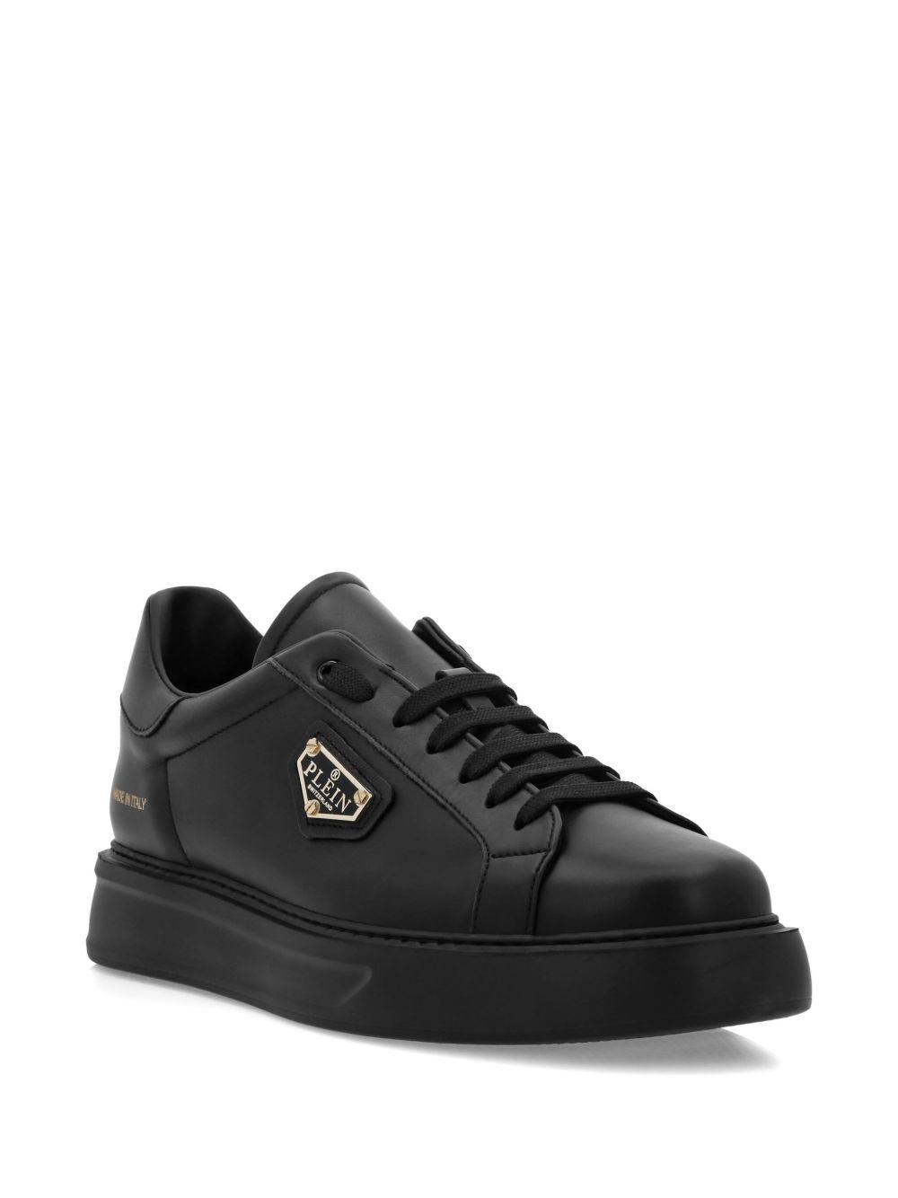 logo-plaque leather trainers Product Image