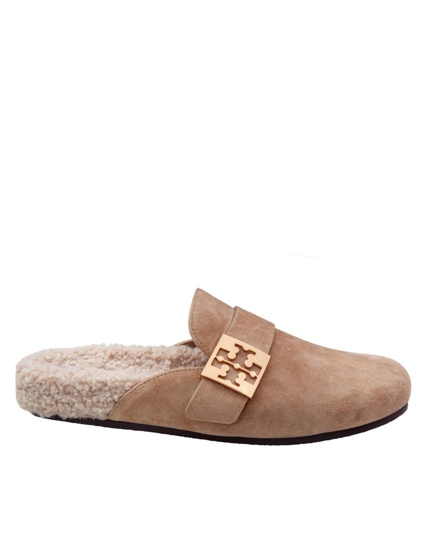 TORY BURCH Mules Mellow In Shearling Color Taupe In Brown Product Image