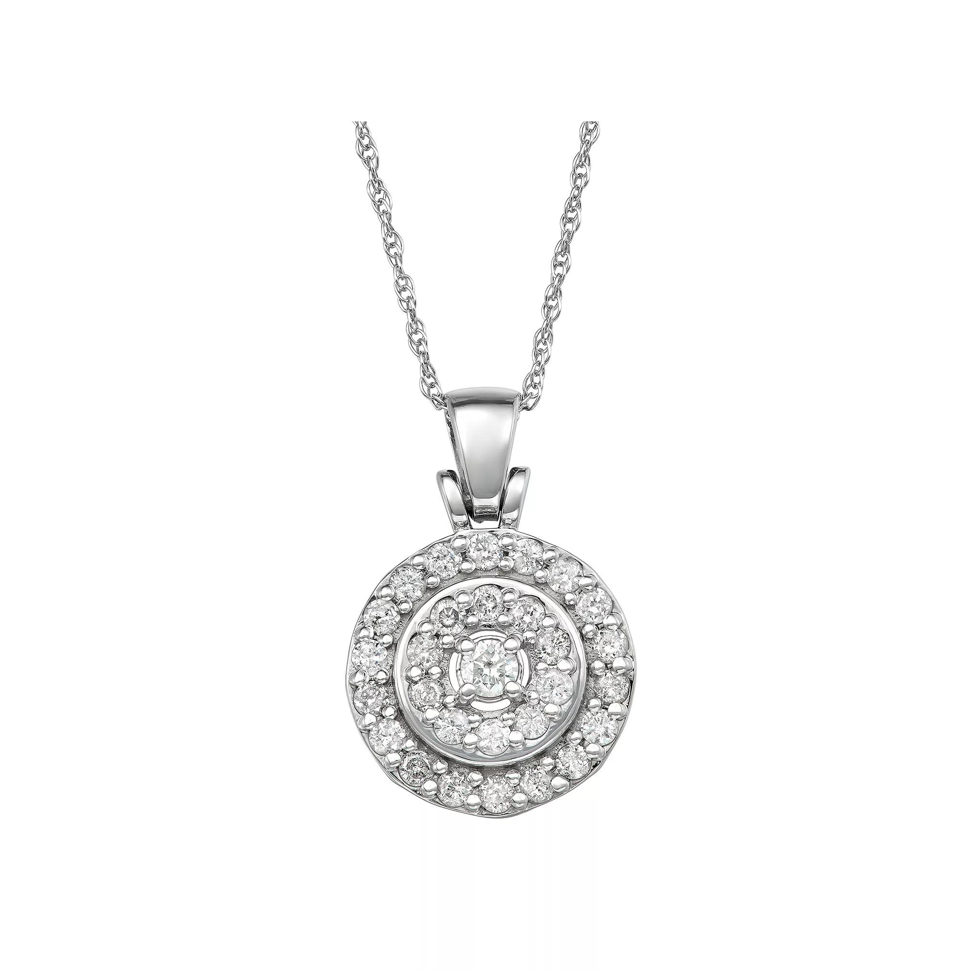 Jewelexcess 1 Carat White Diamond Sterling Silver Pendant Necklace, Women's, Size: 18" Product Image