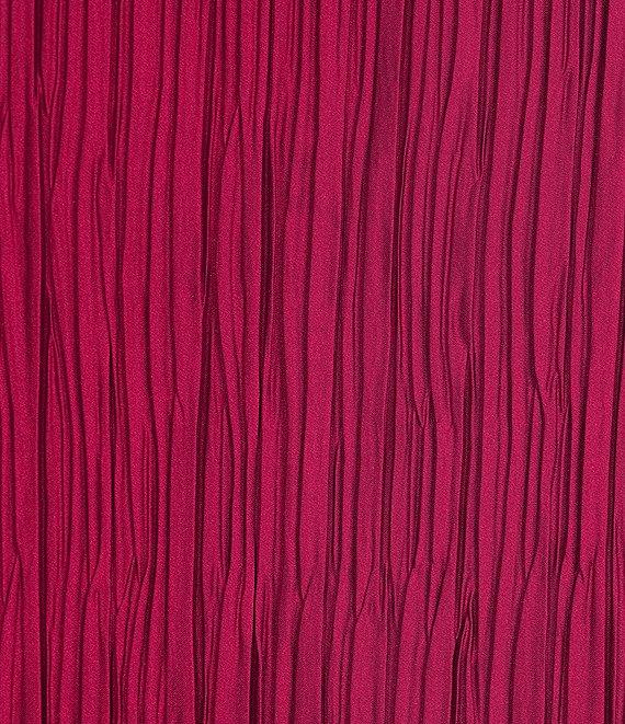 Caroline Rose Plisse Knit Scoop Neck 3/4 Sleeve A-Line Dress Product Image