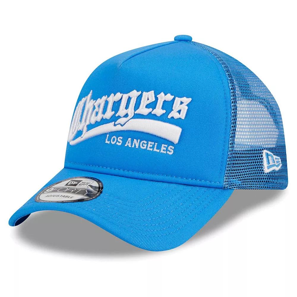 Men's New Era Powder Blue Los Angeles Chargers Caliber Trucker 9FORTY Adjustable Hat, Light Product Image