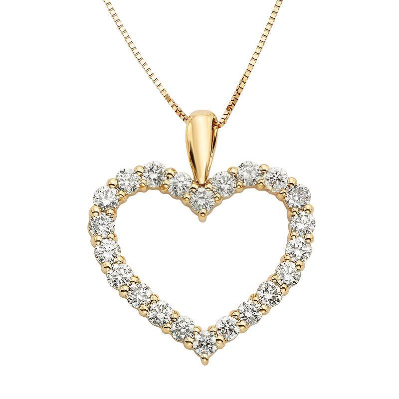 The Regal Collection 1 Carat T.W. IGL Certified Diamond 14k Gold Heart Pendant Necklace, Women's, Size: 18", White Product Image