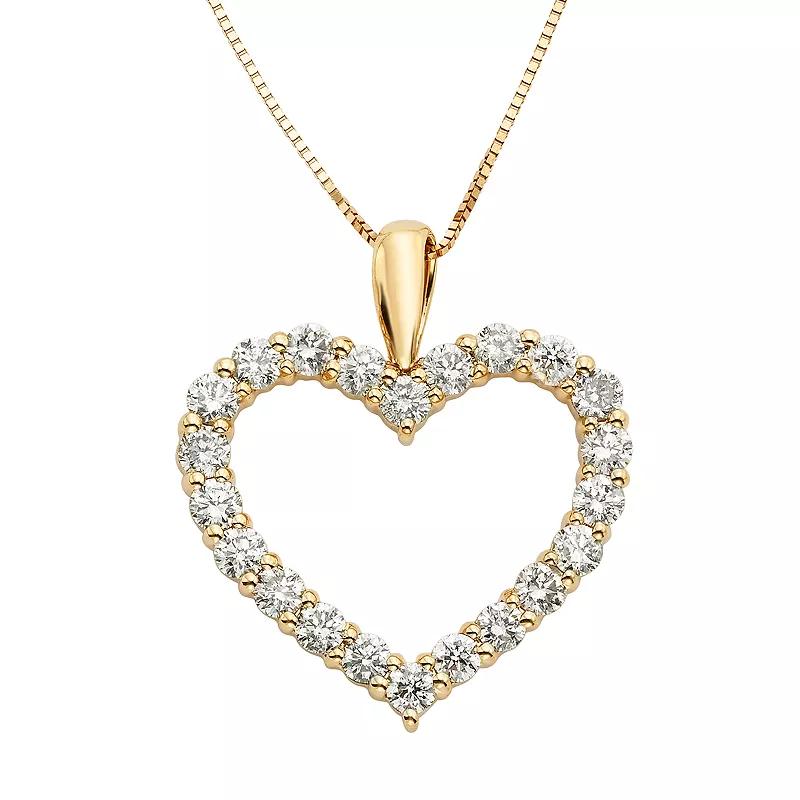 The Regal Collection 1 Carat T.W. IGL Certified Diamond 14k Gold Heart Pendant Necklace, Women's, Size: 18", White Product Image