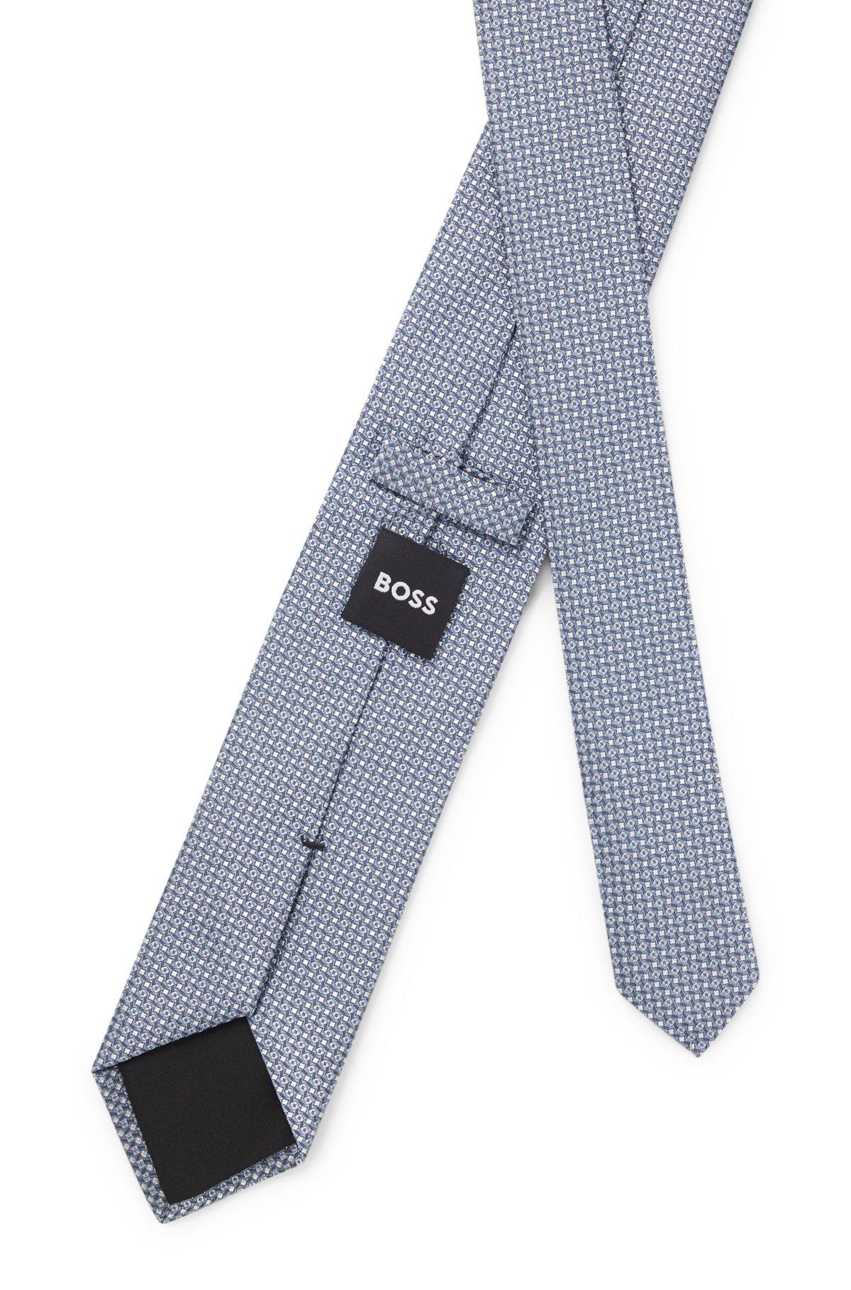Jacquard-pattern tie in a silk blend Product Image