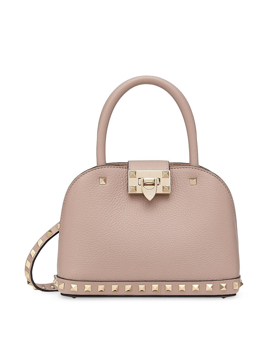Womens Rockstud Small Handbag in Grainy Calfskin Product Image