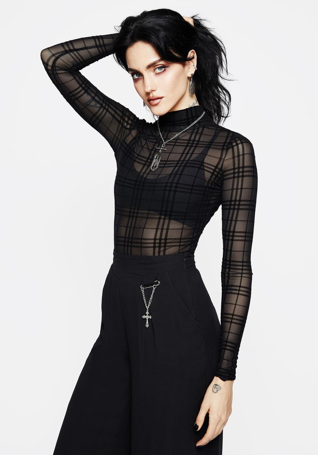 Buffy Check Mesh Top Product Image