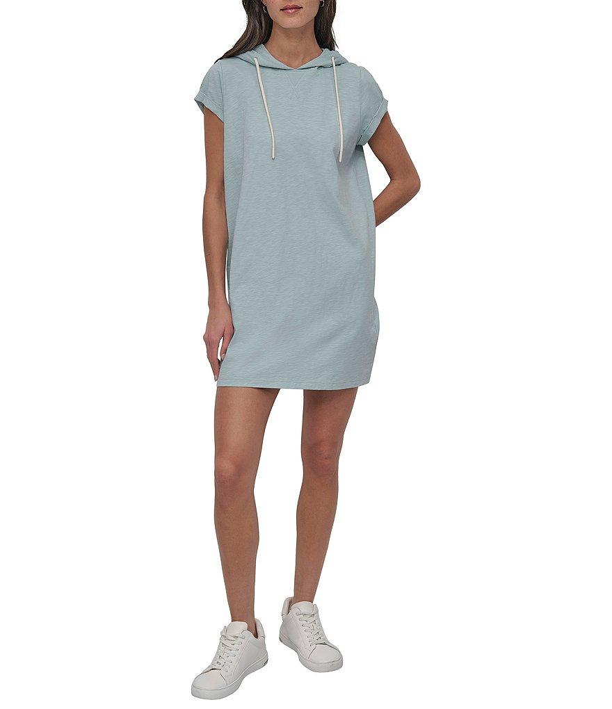 DKNY Sport by Donna Karan Slub Jersey Hooded Dress Product Image