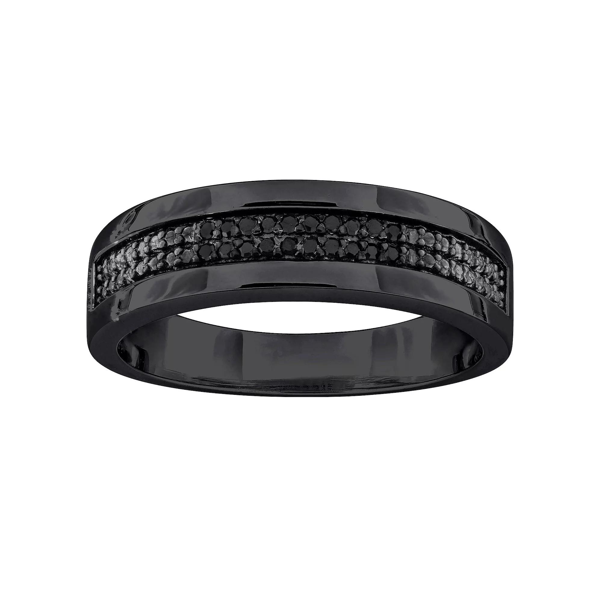 Stella Grace Men's Sterling Silver 1/10 Carat T.W. Black Diamond Anniversary Ring,  Product Image