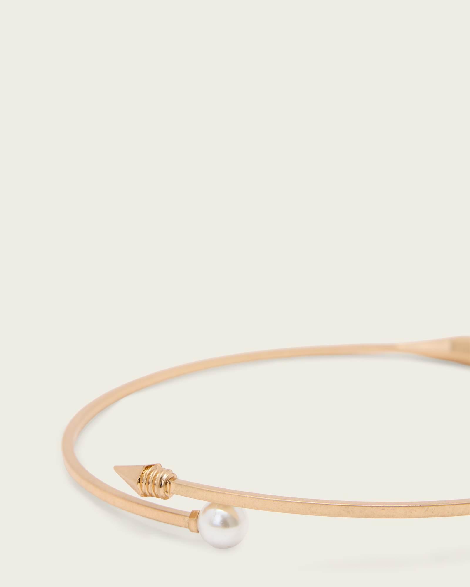 Lia Heart Huggie Earrings WARM SILVER | ALLSAINTS US Product Image